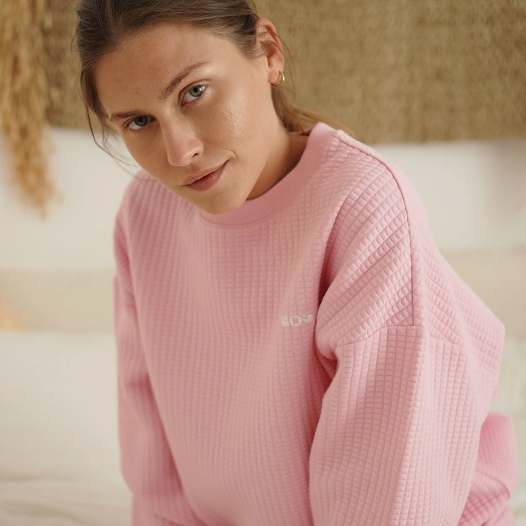 waffle-shorts - light- pink