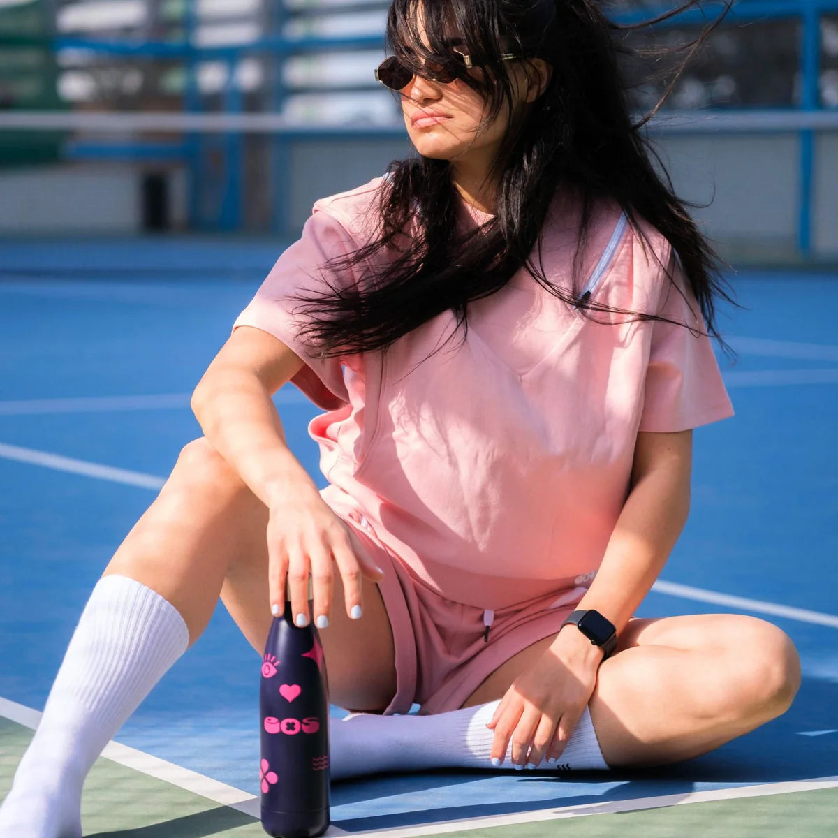 double-zipper-shorts - light pink