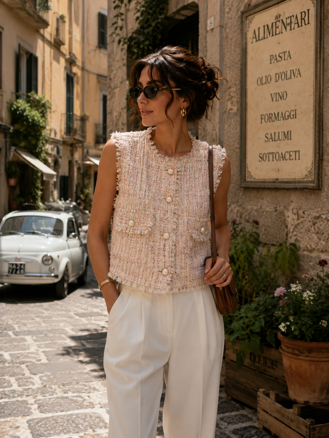 Gilet - light pink & pearl