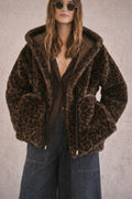 Leopard Belted Hooded Jacket