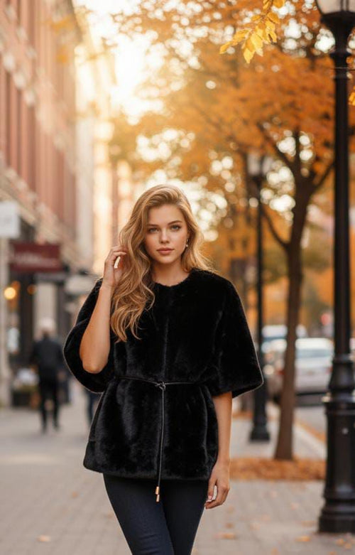 Belted Poncho-Cape Jacket